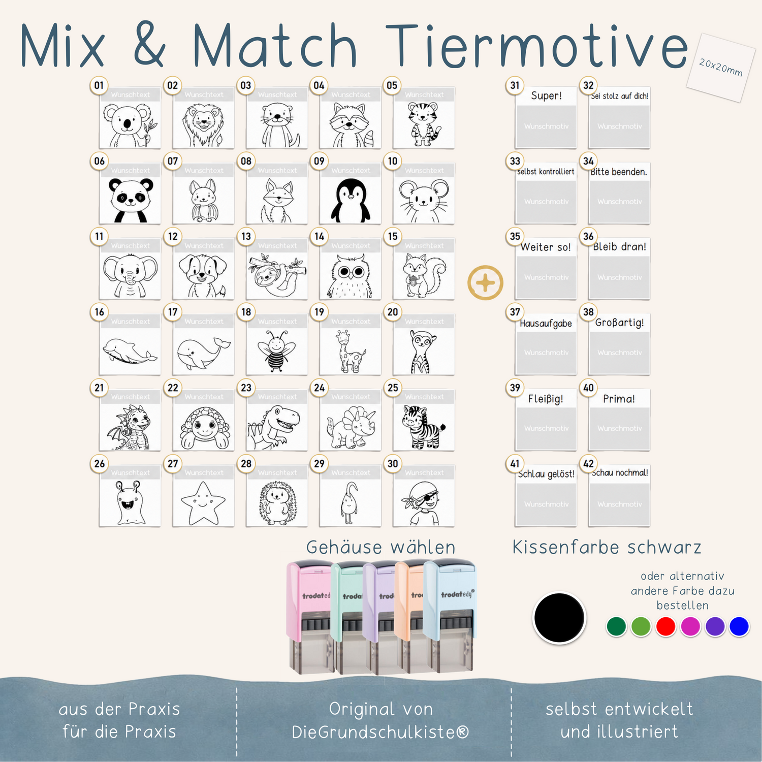 Mix &amp; Match - Tiermotive Pastellfarben