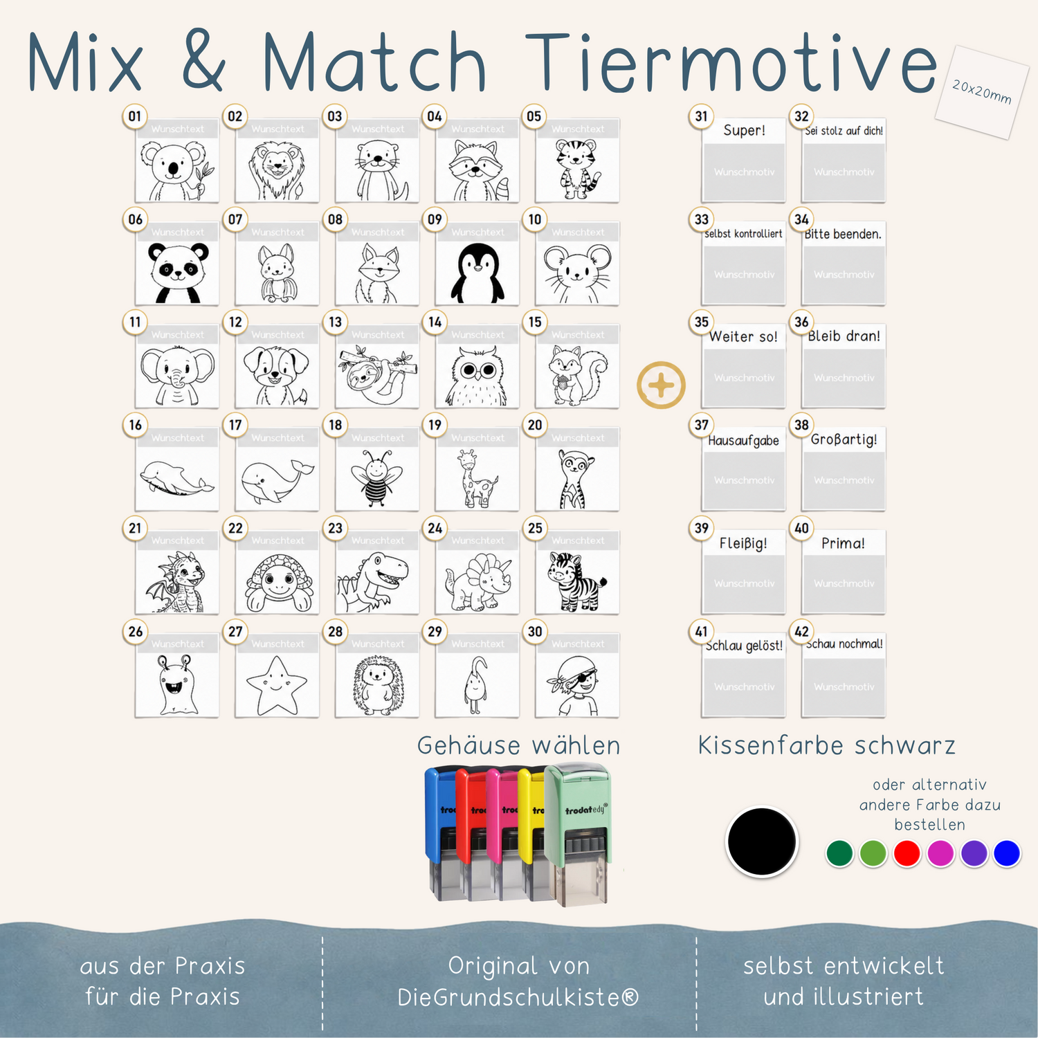 Mix &amp; Match - Tiermotive Zusatzfarben