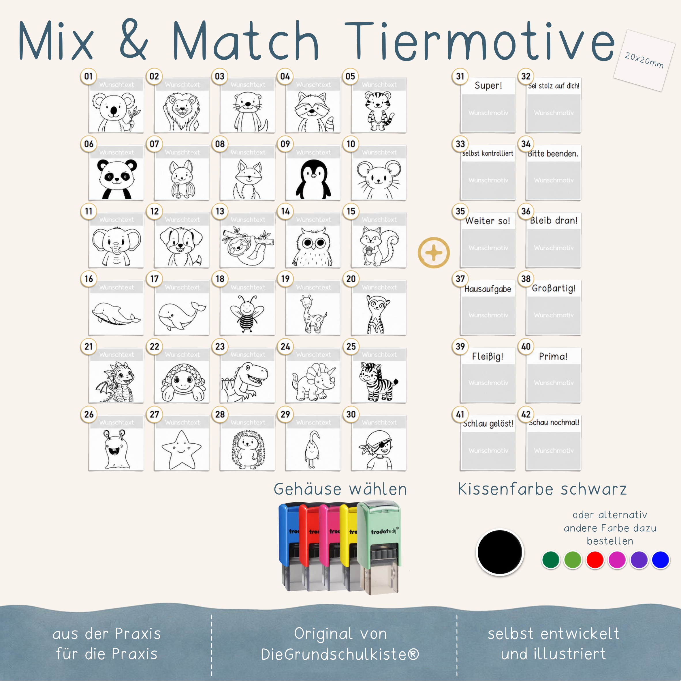 Mix &amp; Match - Tiermotive Zusatzfarben