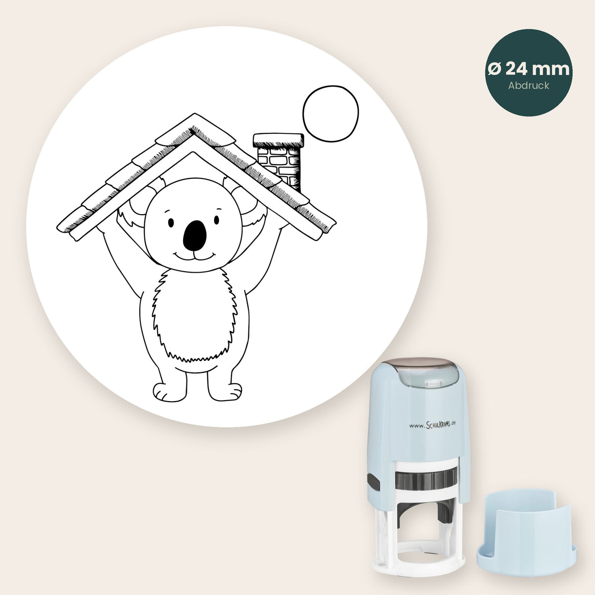 Stempel Koala - Haus mit Kreis