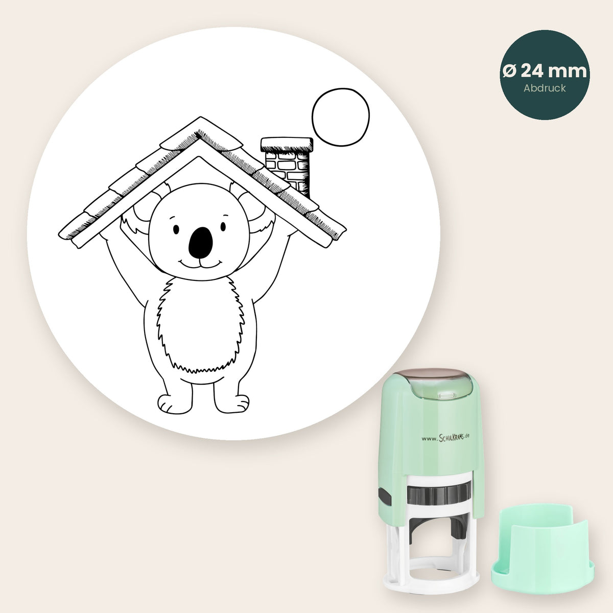 Stempel Koala - Haus mit Kreis