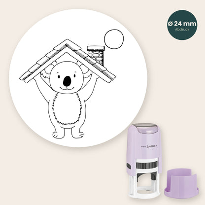 Stempel Koala - Haus mit Kreis