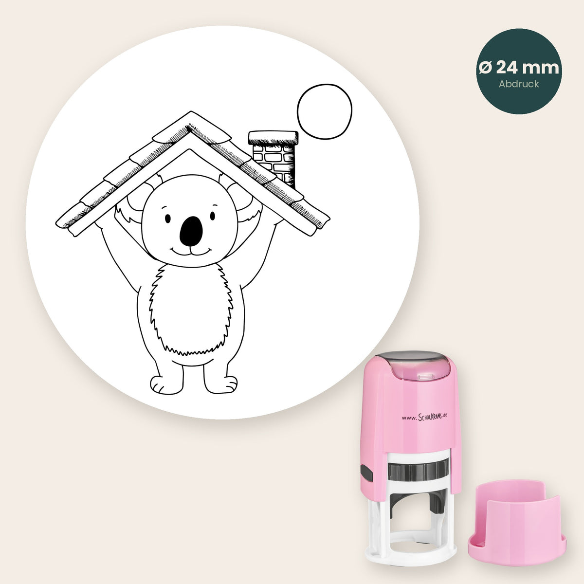 Stempel Koala - Haus mit Kreis