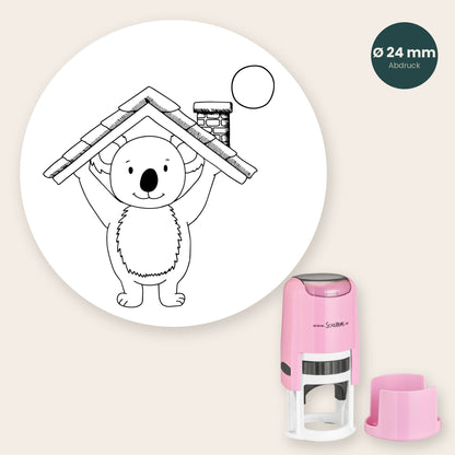 Stempel Koala - Haus mit Kreis