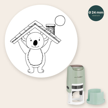 Stempel Koala - Haus mit Kreis