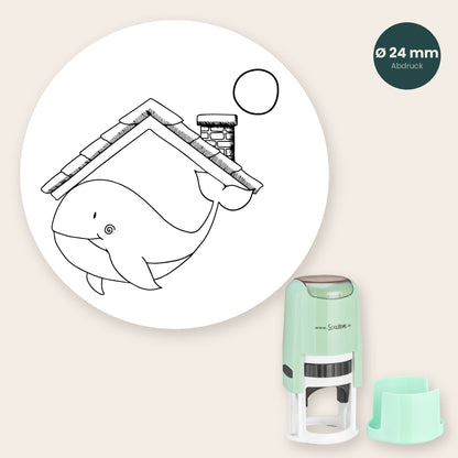 Stempel Wal - Wal mit Kreis