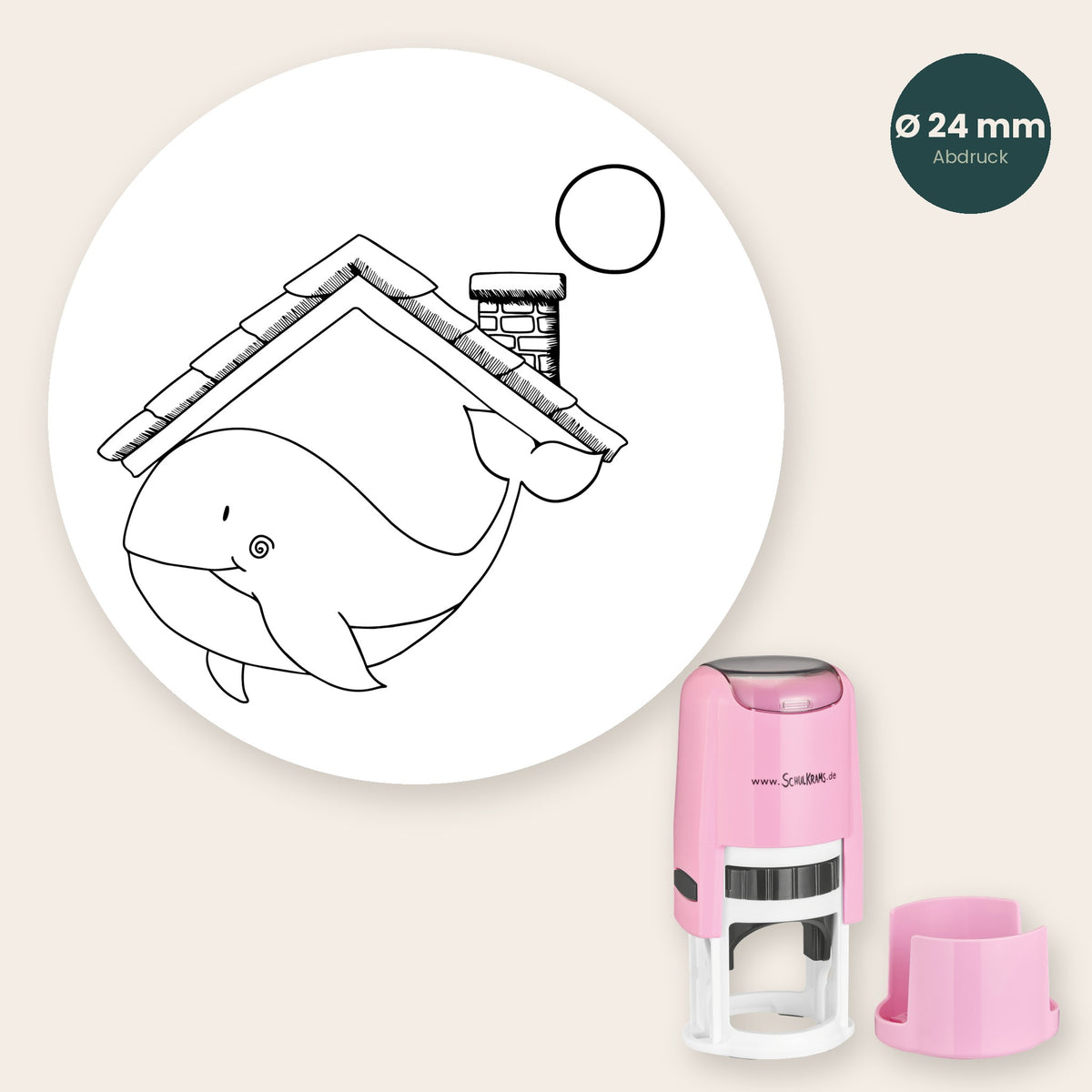 Stempel Wal - Wal mit Kreis