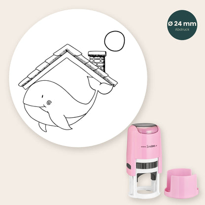 Stempel Wal - Wal mit Kreis