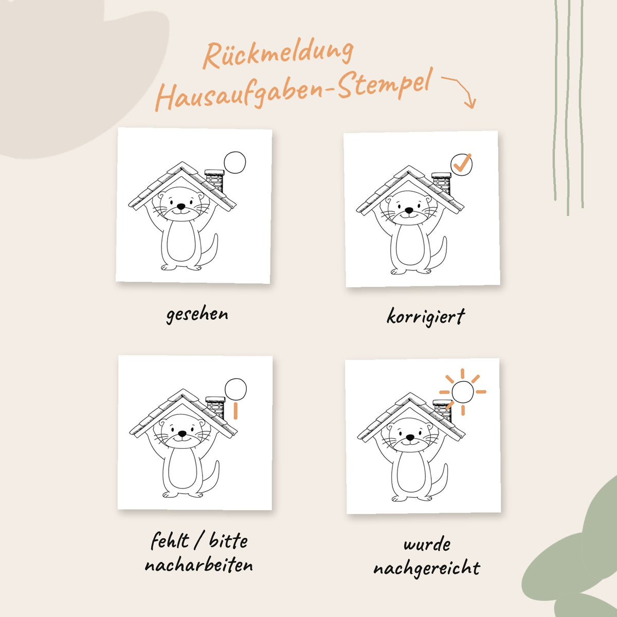 Stempel Otter - Haus mit Kreis
