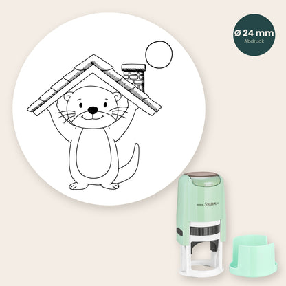 Stempel Otter - Haus mit Kreis