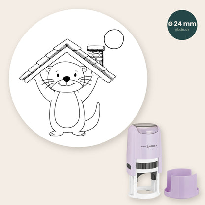 Stempel Otter - Haus mit Kreis