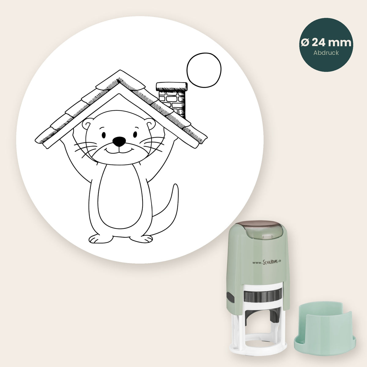 Stempel Otter - Haus mit Kreis