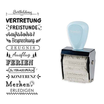 Stempel Schulplaner pastellblau - 12 Motive