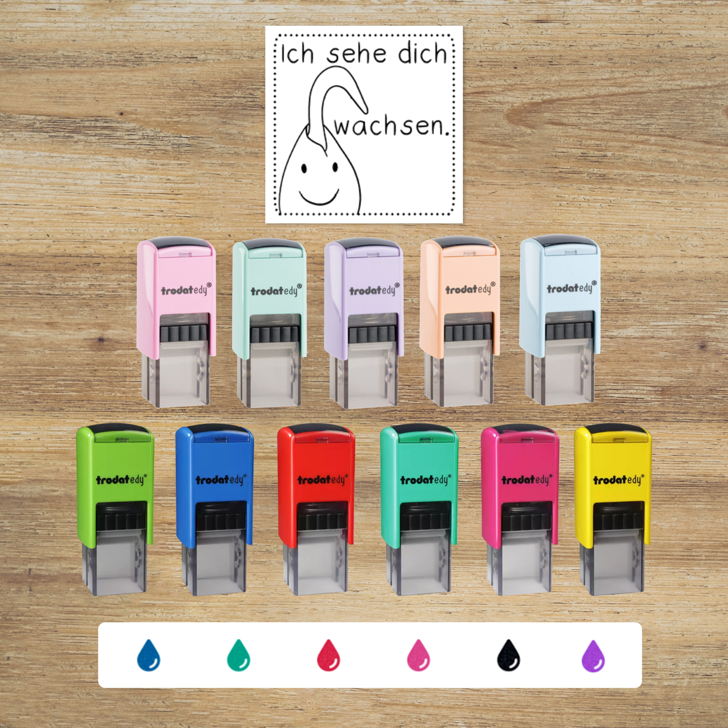 Schulstempel - &quot;Ich sehe dich wachsen.&quot; (20x20mm)