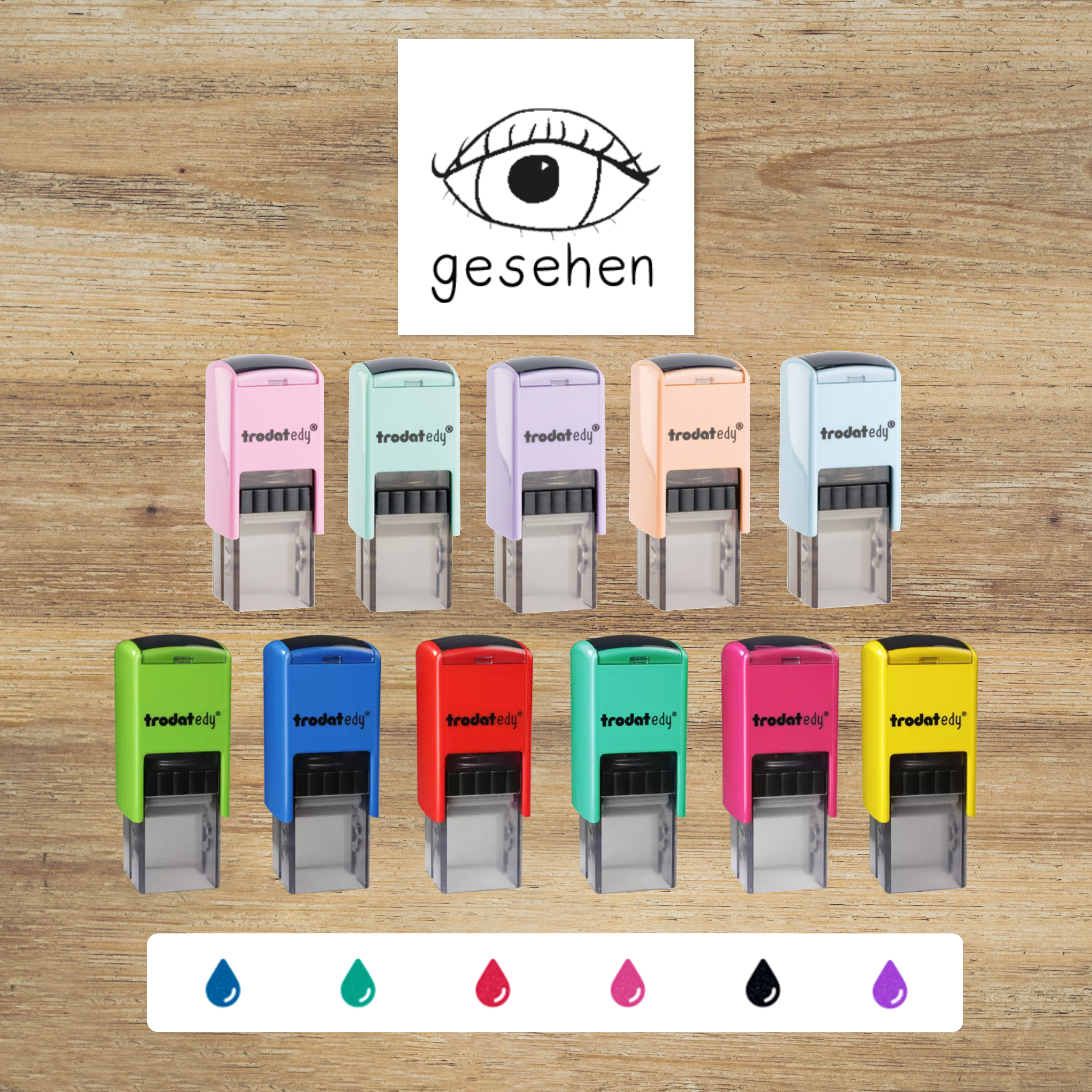 Schulstempel - &quot;gesehen&quot; (20x20mm)