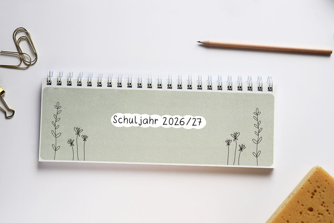 Tischplaner Pflanzen Leinenoptik - Schuljahr 2026/2027 VORBESTELLUNG