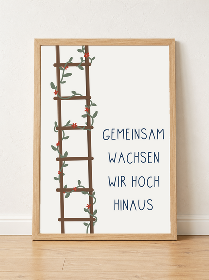 Poster 04 "GEMEINSAM WACHSEN WIR HOCH HINAUS" Mutmachposter A3 - DieGrundschulkiste X misserena