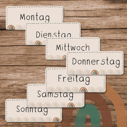 Klassenkalender Add on - Wochentage in beige und blau
