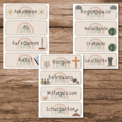 Tagestransparenz - Boho Regenbogen beige und blau