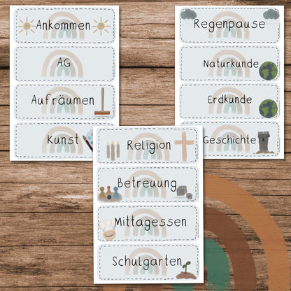 Tagestransparenz - Boho Regenbogen beige und blau