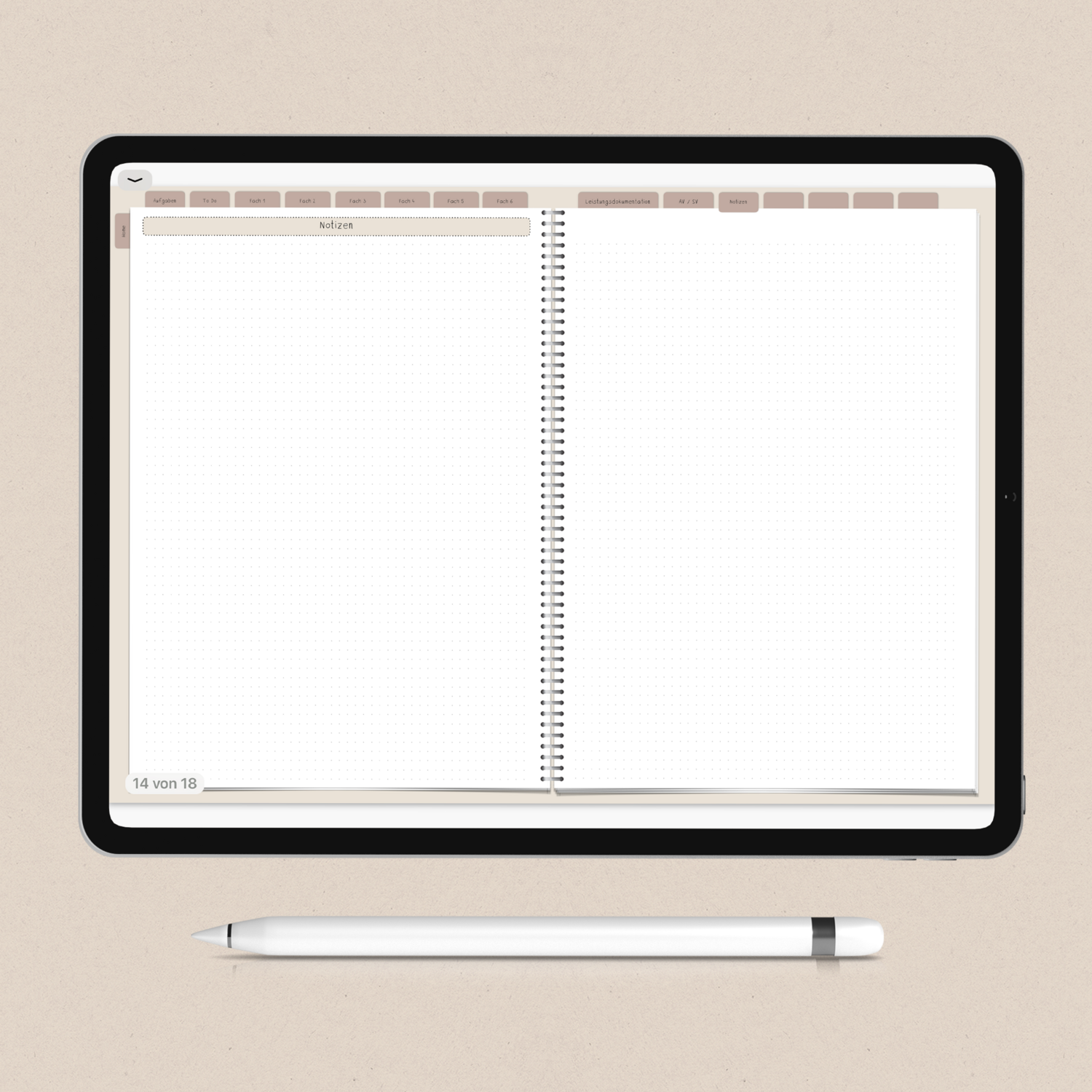 Digitaler Planer - Version 1 (Wochenplanung pro Fach)