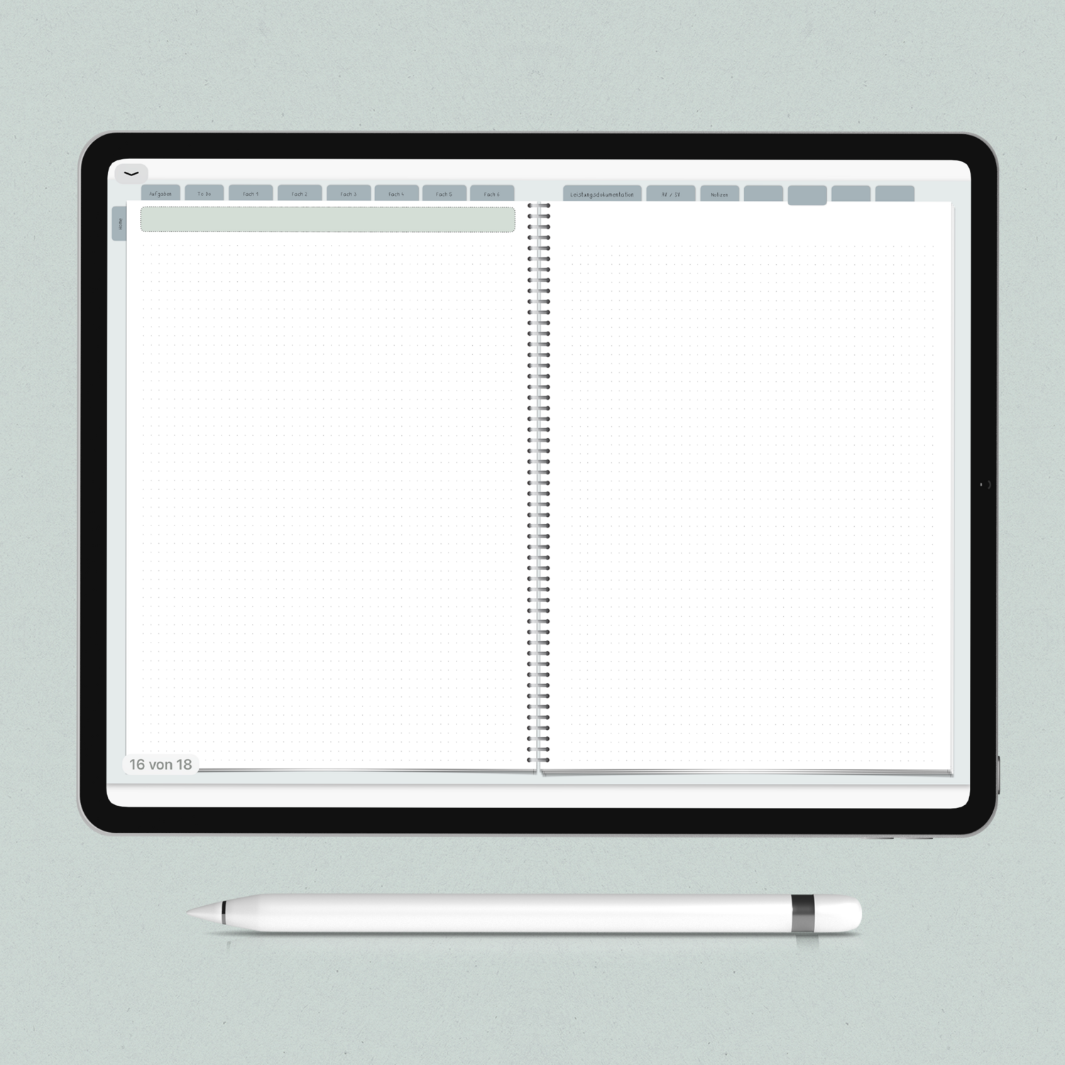 Digitaler Planer - Version 1 (Wochenplanung pro Fach)