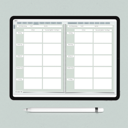 Digitaler Planer - Version 1 (Wochenplanung pro Fach)